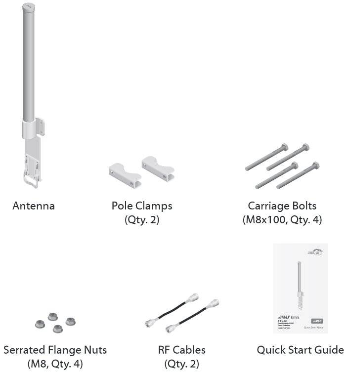 Ubiquiti dual omni antenna airMAX 2x2 MIMO 5GHz, 13dBi, rocket kit