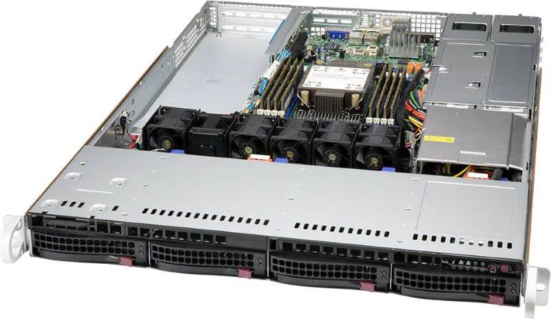 Supermicro SuperServer SYS-510P-WTR-EU 1U UP 4xLFF 2x10GbE IPMI RED PSU