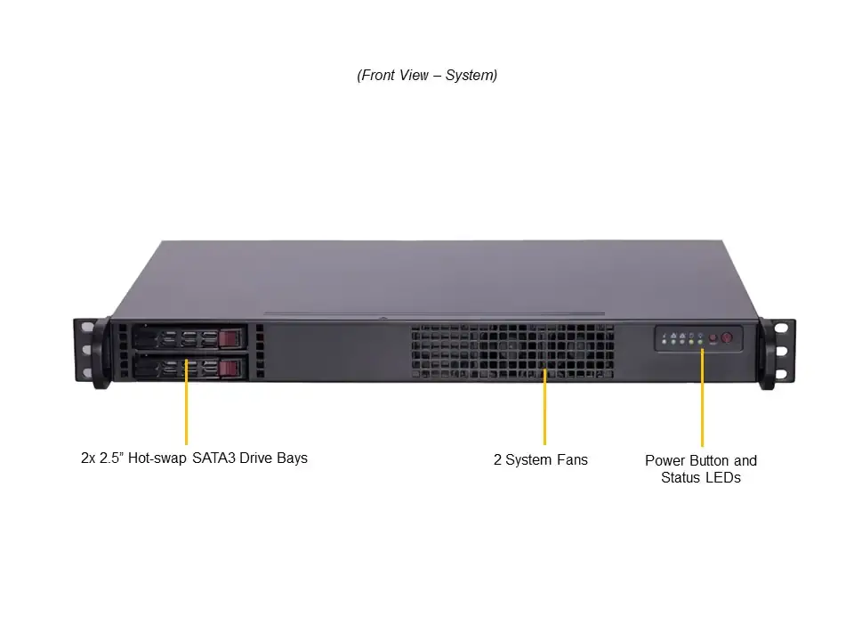 Supermicro SuperServer SYS-111AD-HN2 1U UP 2xSFF 2x2.5GbE IPMI FIX PSU