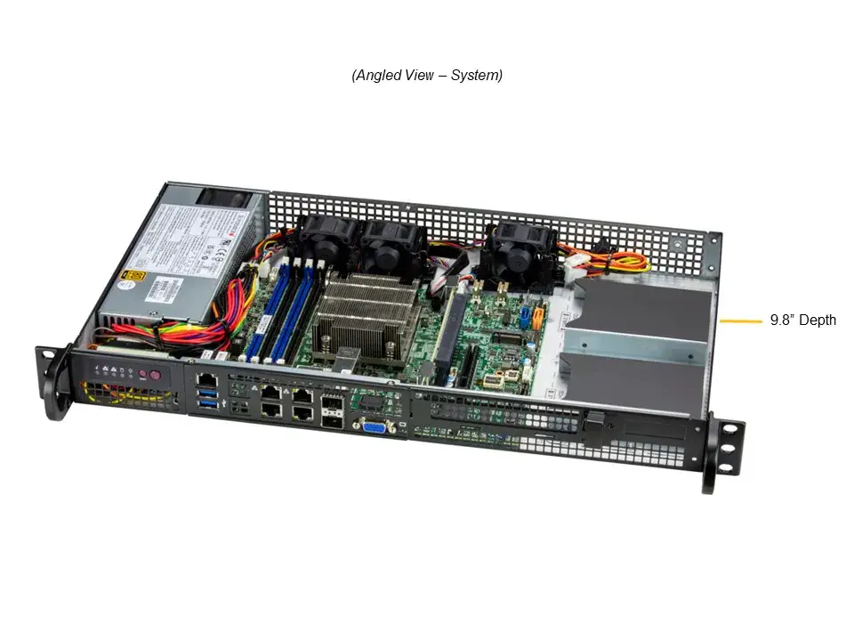 Supermicro SuperServer  Mini-1U UP 4xSFF 2x1GbE 2x25GbE 2x1GbE IPMI FIX PSU