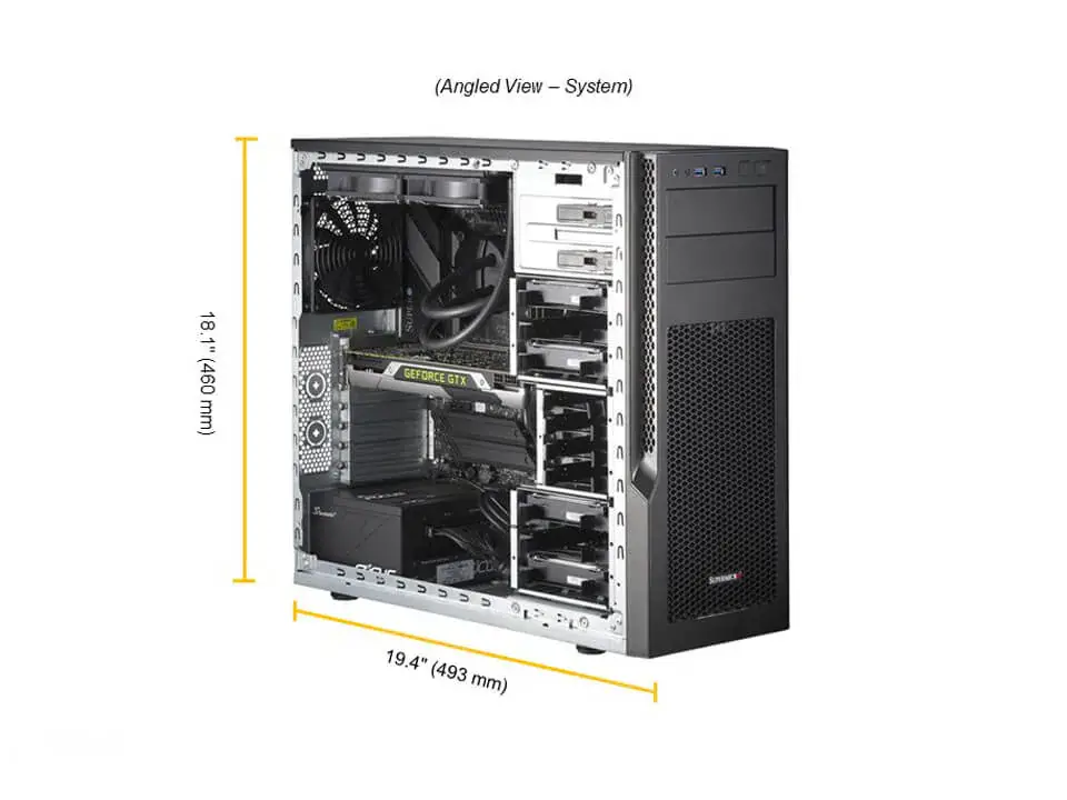 Supermicro Desktop Gaming SuperWorkstation Mid-Tower UP 1x1GbE 1x10GbE FIX PSU