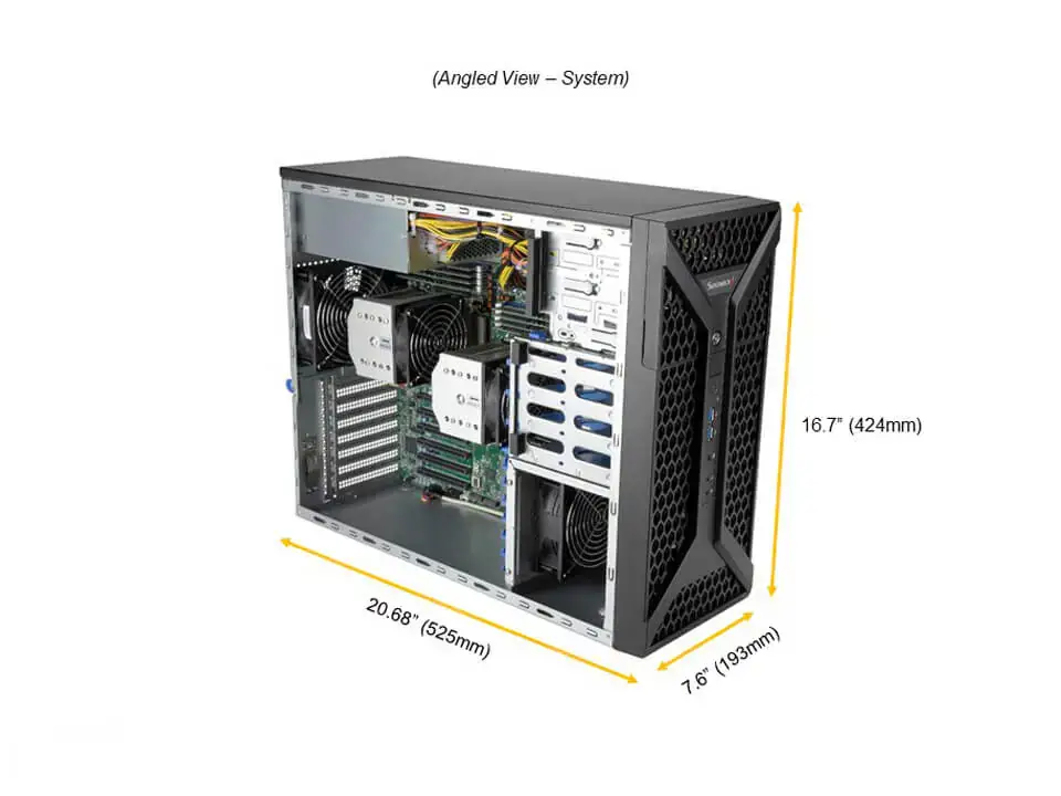 Supermicro SuperWorkstation Mid-Tower DP 4xLFF 2x1GbE IPMI FIX PSU