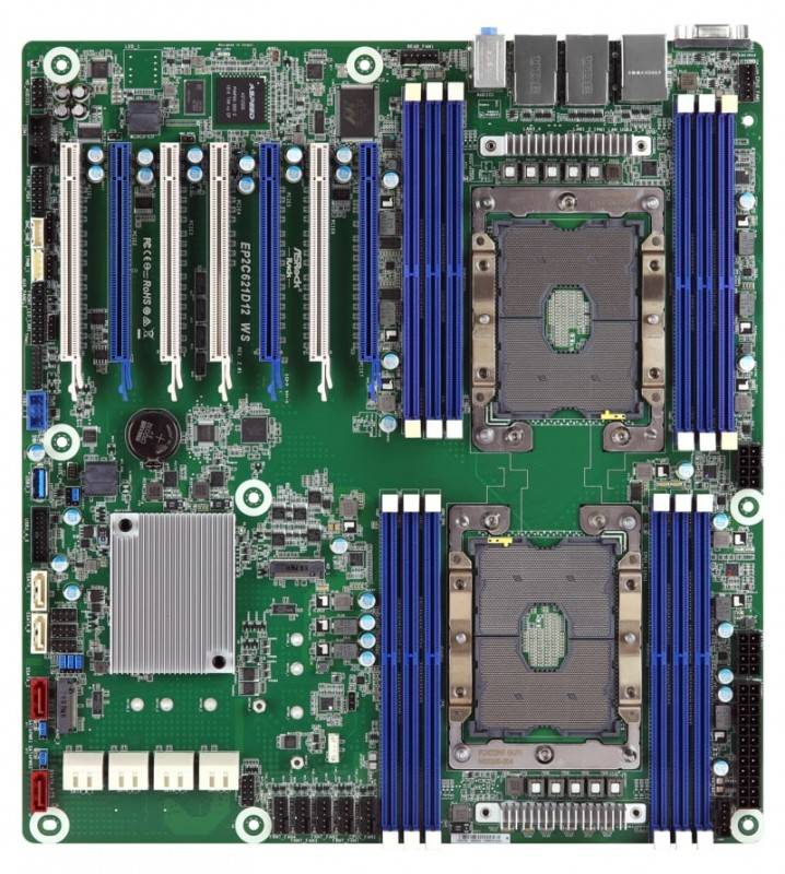 לוח אם - ASRock EP2C621D12 WS, 2xSKT LGA3647, Intel Xeon Scalable, C621