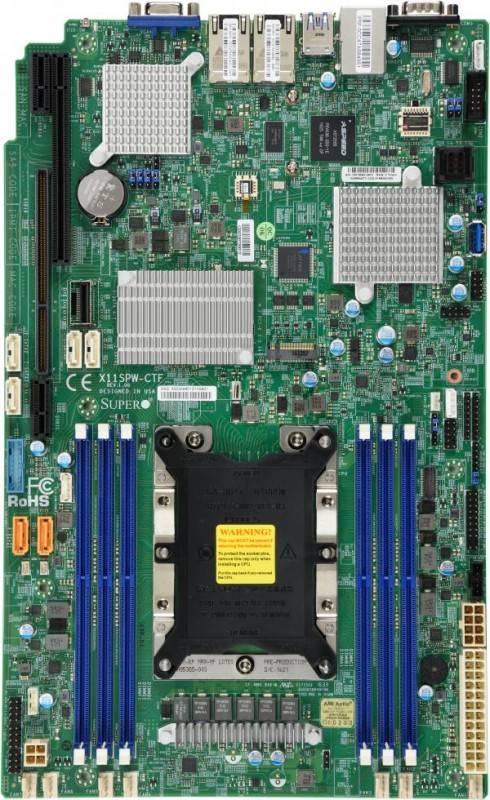 לוח אם - Supermicro MBD-X11SPW-CTF, Single SKT Intel C622 Chipset SATA LSI