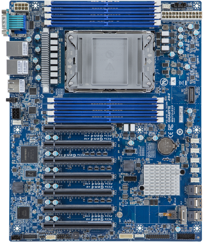 לוח אם - Gigabyte MU72-SU0, 1xSKT LGA 4189, 3Gen. Intel Xeon Scalable, C621A