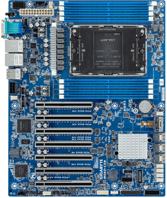 לוח אם - Gigabyte MS03-CE0, 1xSKT LGA 4677, 4Gen. Intel Xeon Scalable, C741