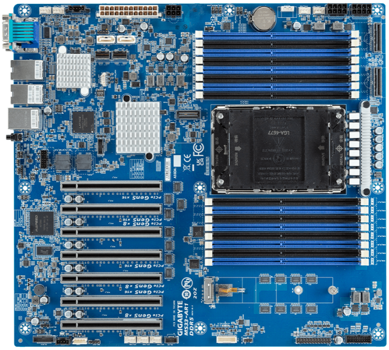 לוח אם - Gigabyte MS33-AR1, 1xSKT LGA 4677, 4Gen. Intel Xeon Scalable, C741