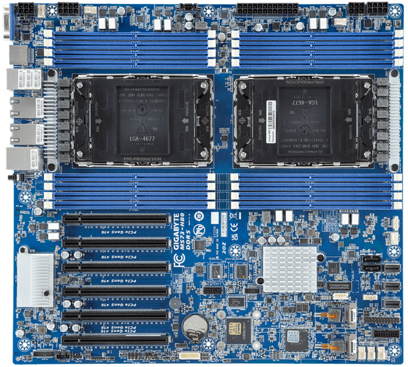 לוח אם - Gigabyte MS73-HB0, 2xSKT LGA 4677, 4Gen. Intel Xeon Scalable, C741