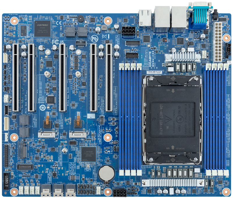 לוח אם - Gigabyte MS04-CE0, 1xSKT LGA 4710, Intel Xeon 6, SoC, SATA, 2xM.2