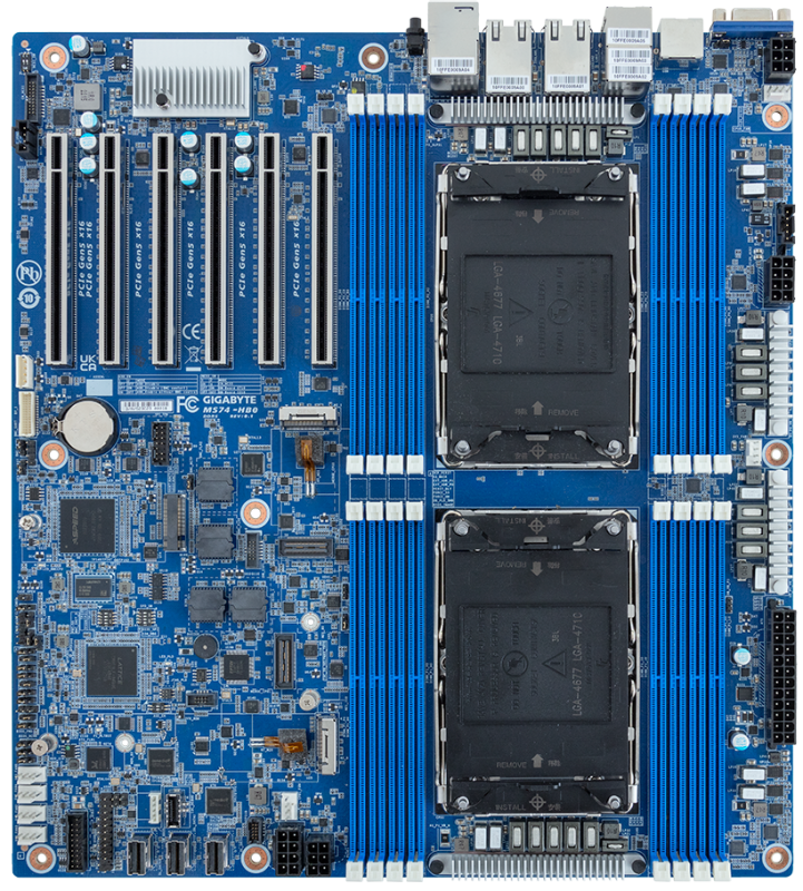 לוח אם - Gigabyte MS74-HB0, 2xSKT LGA 4710, Intel Xeon 6, SoC, SATA, 2xM.2