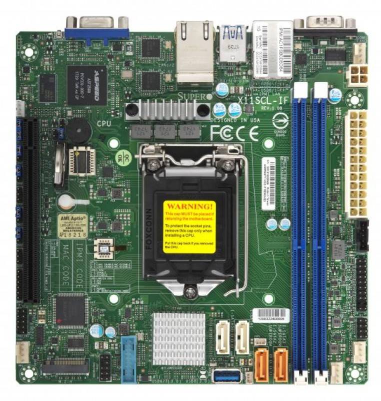 לוח אם - Supermicro MBD-X11SCL-IF, Single SKT, Intel C242 Chipset, SATA