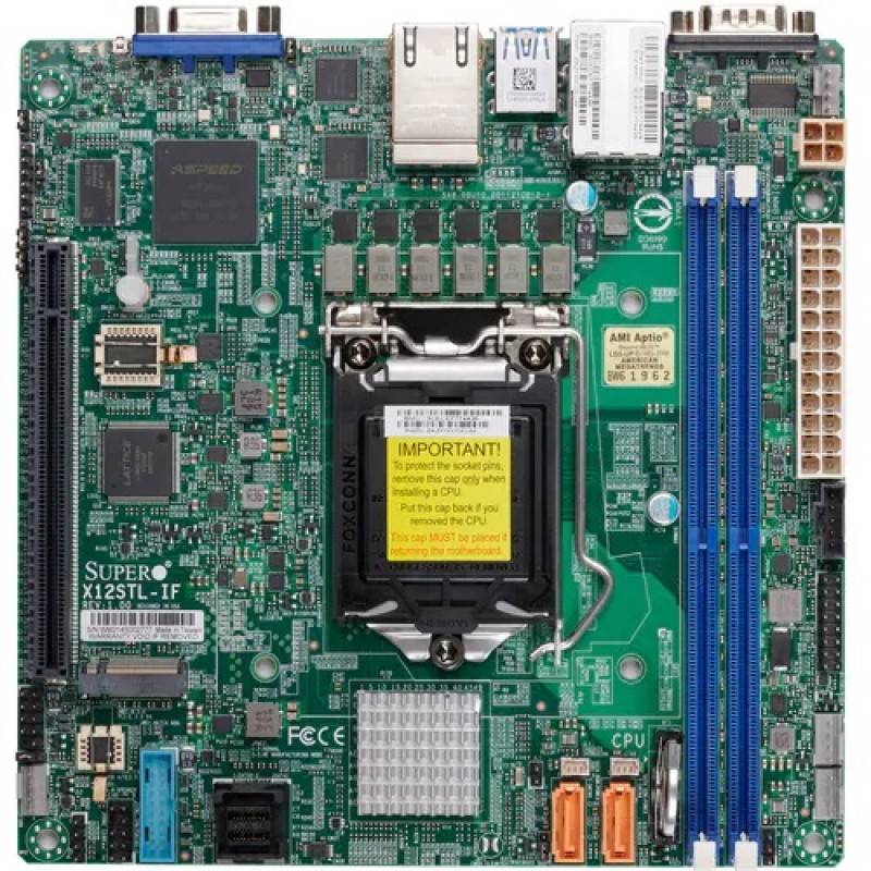 לוח אם - Supermicro MBD-X12STL-IF, 1xSKT LGA1200, Xeon E-2300, C252, SATA