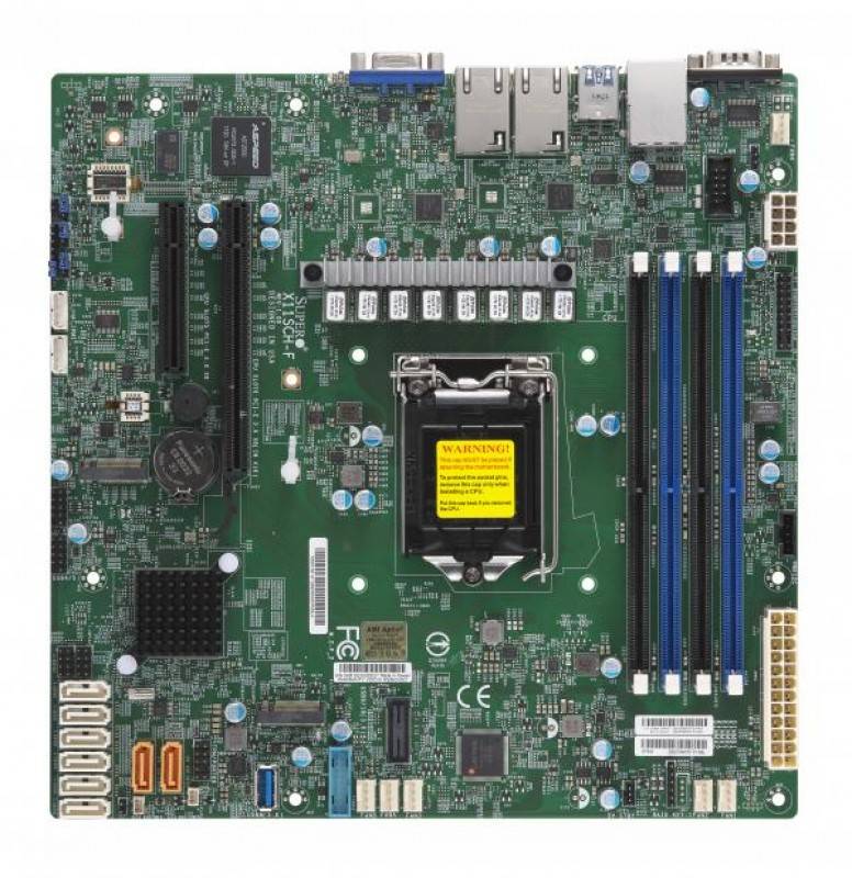 לוח אם - Supermicro MBD-X11SCH-F, Single SKT, Intel C246 Chipset, SATA