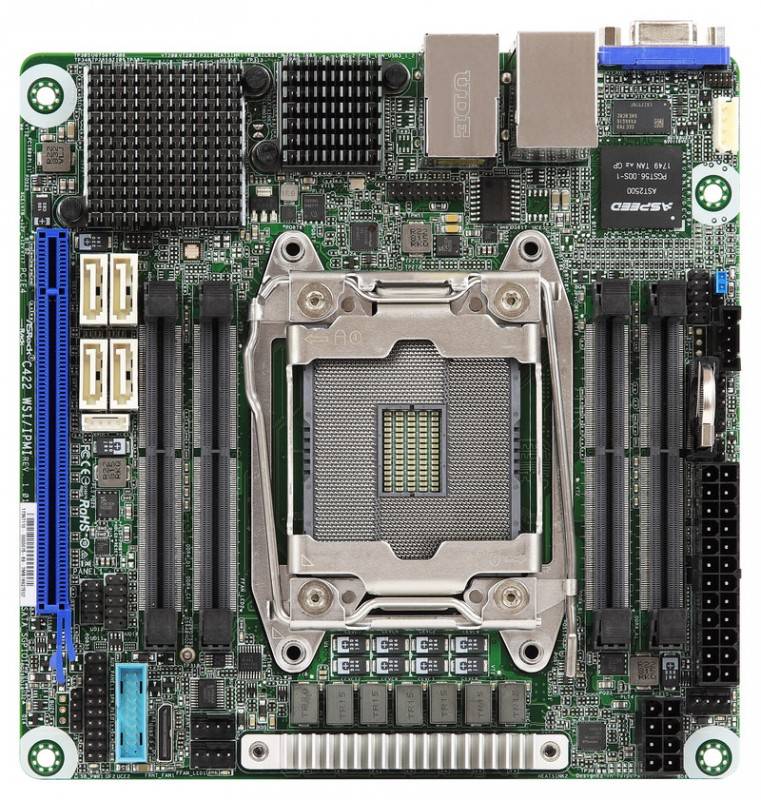 לוח אם - ASRock C422 WSI/IPMI, 1xSKT LGA2066, Intel Xeon W-2000, C422