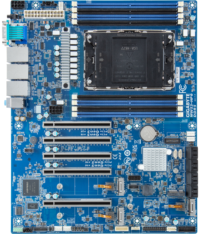 לוח אם - Gigabyte MW53-HP0, 1x LGA 4677, Intel Xeon W-2400, W790, SATA