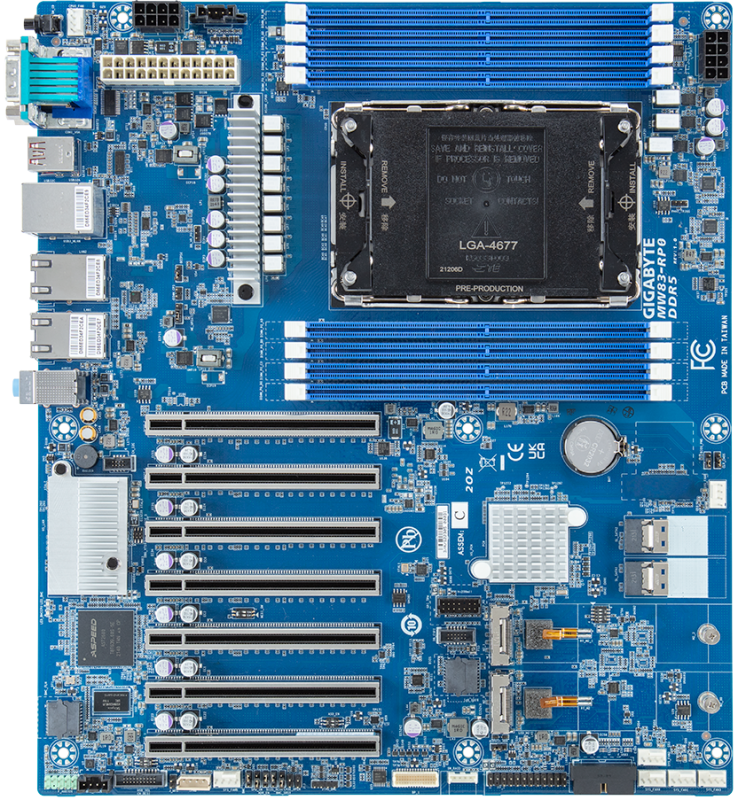 לוח אם - Gigabyte MW83-RP0, 1xLGA 4677, Intel Xeon W-33400, W790, SATA