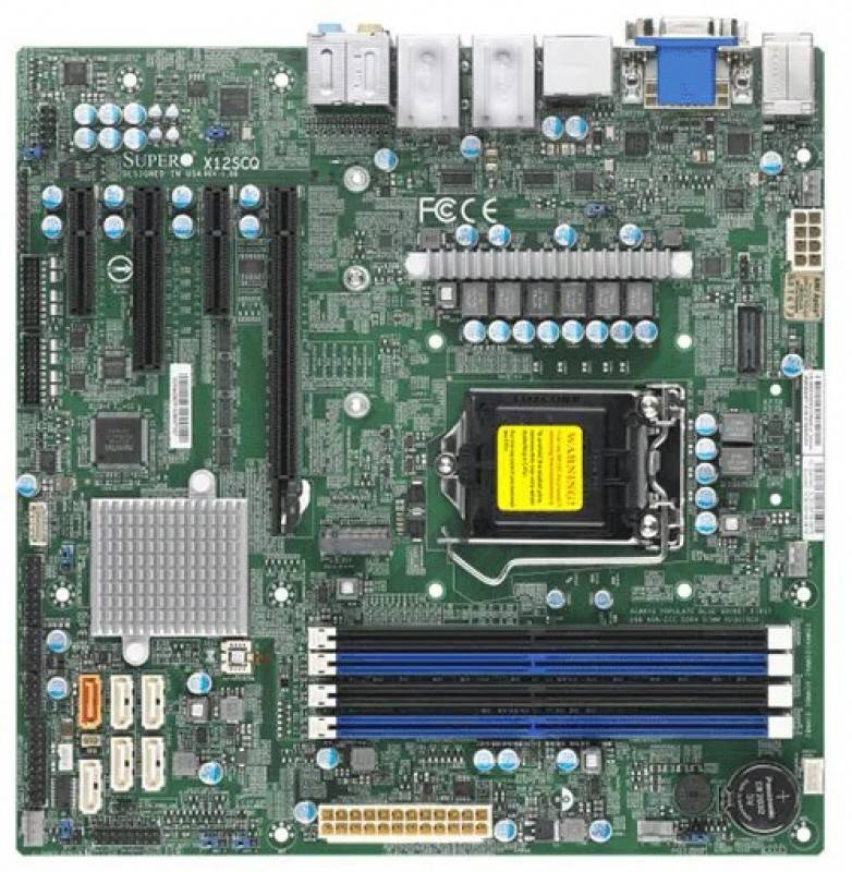 לוח אם - Supermicro MBD-X12SCQ, 1xSKT LGA1200, Intel Core 10 Gen., Q470E