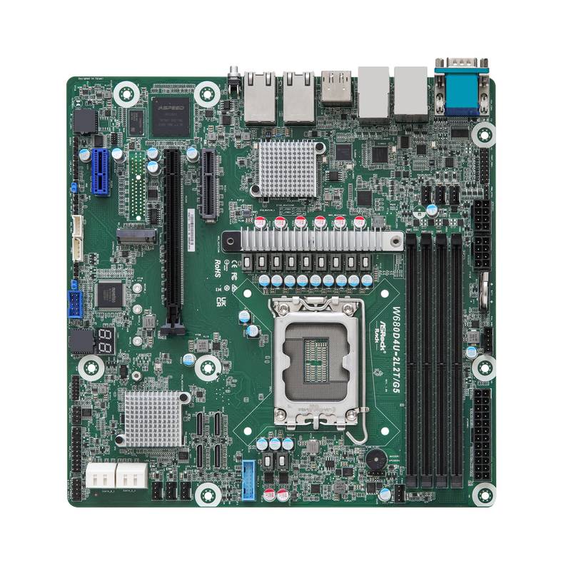 לוח אם - ASRock W680D4U-2L2T/G5, 1xSKT LGA1700, Intel Core 12/13 Gen., W680